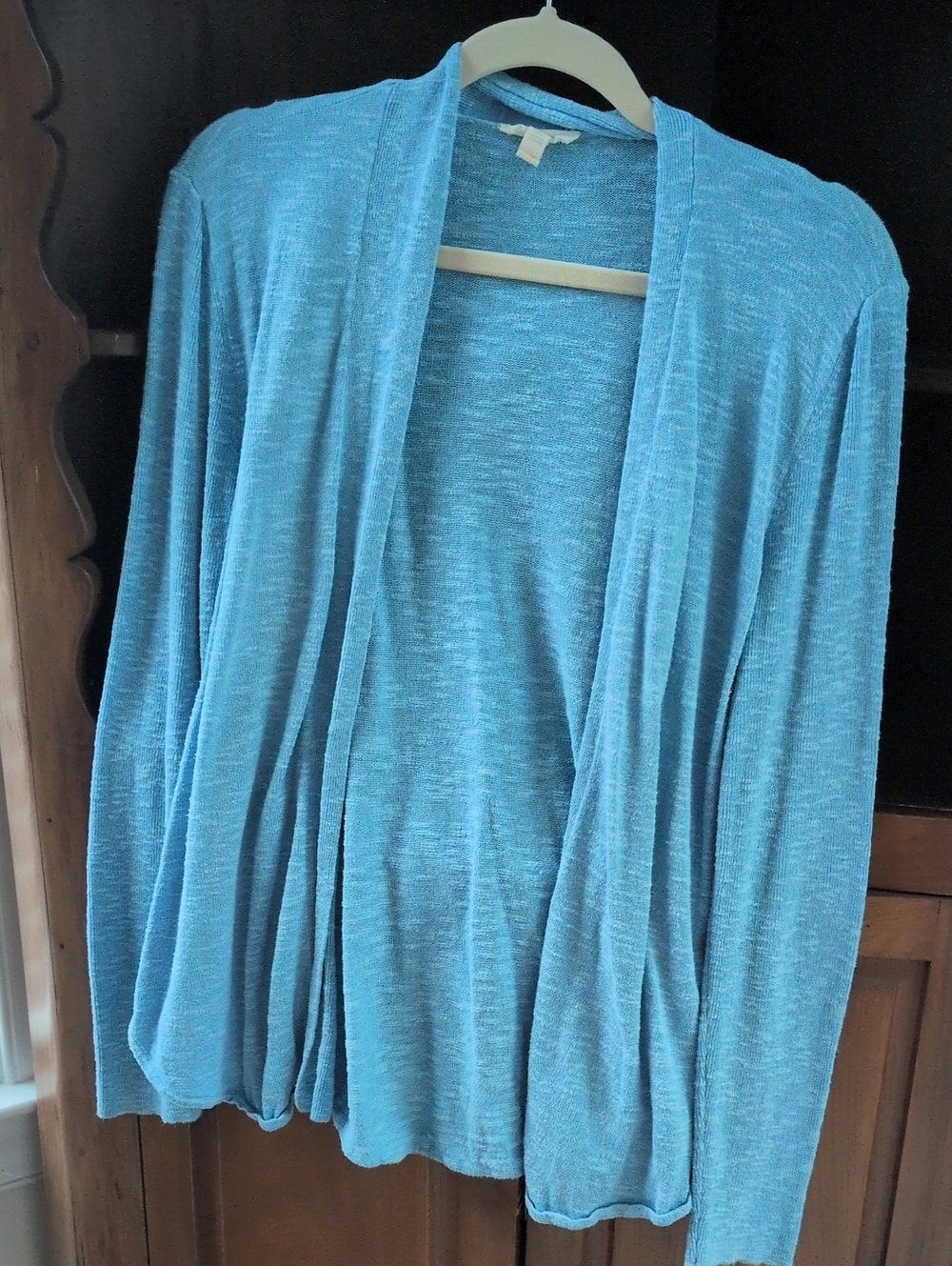 Eileen Fisher Turquoise Open-Front Lightweight Cardigan